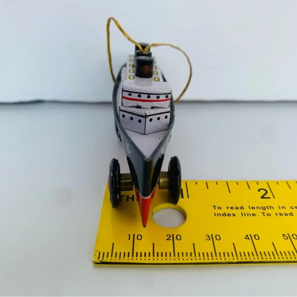 1998 Schylling Tin Ship Ornament